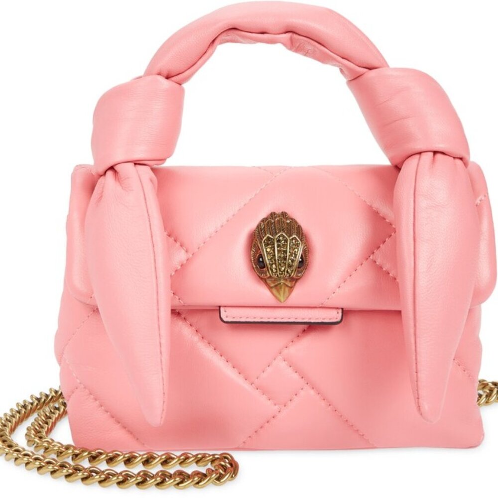 Kurt Geiger London Mini Kensington Knot Handle Quilted Leather Crossbody…
